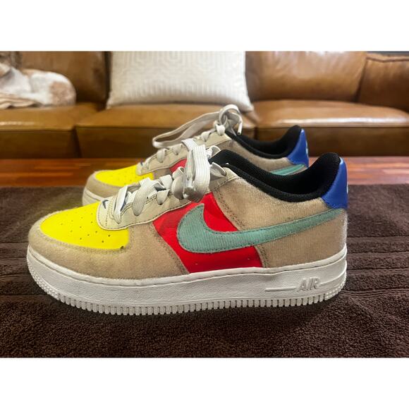 Nike Air Force 1 Low GS Multicolor Sneakers Shoes Removable Swoosh Kid Youth 4Y - Picture 4 of 10